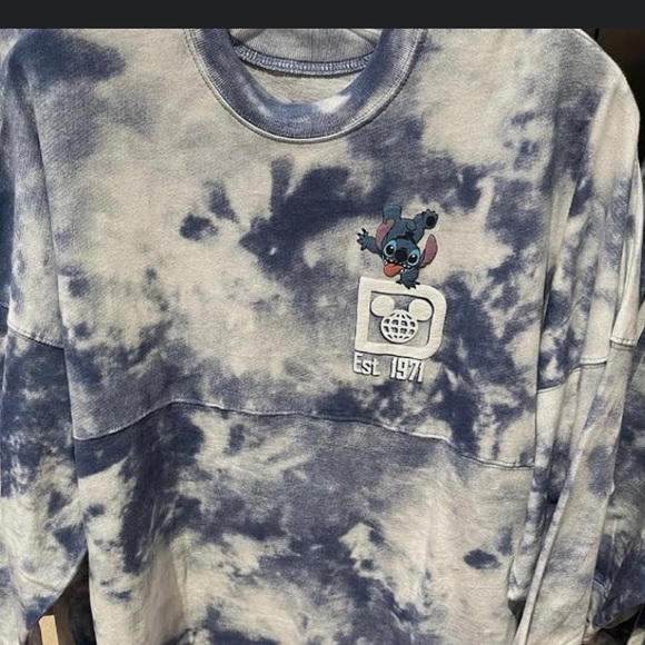 Walt Disney World Spirit Jersey Stitch Experiment 626 Blue/White Acid Wash - Picture 2 of 8